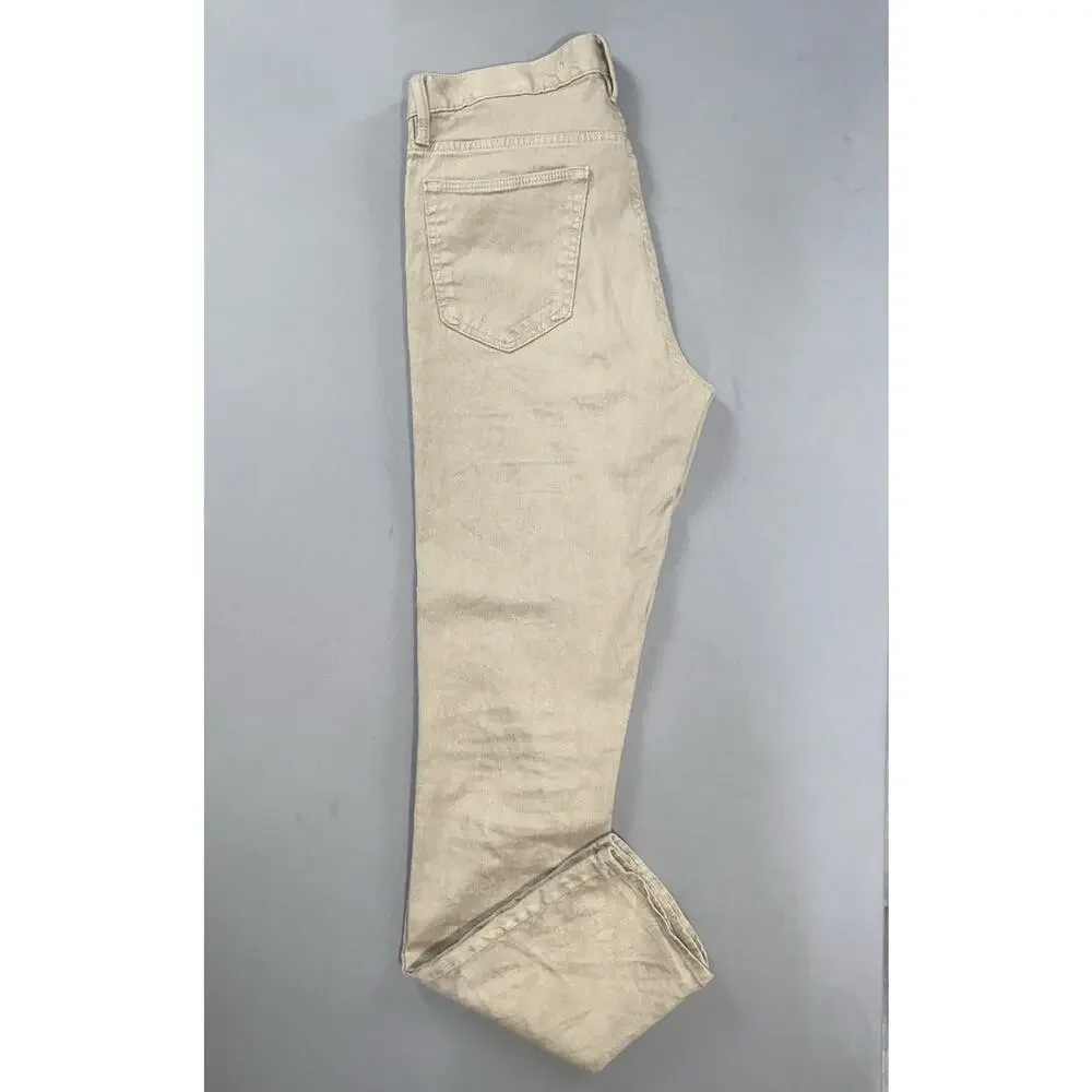 Banana Republic Slim Fit Linen Blend 5-Pocket Jeans in Sandstone. Men's 32X33.